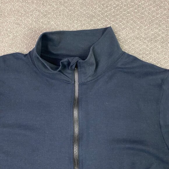 Big Bill FR 1/4 Zip Grid Fleece Pullover Men's Large Navy Quarter 16.4 Arc Rated - Picture 2 of 13